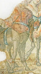 Der triumphale Zug des Dionysos, Detail von zwei Kentauren, Haus des Aion, Paphos, Zypern